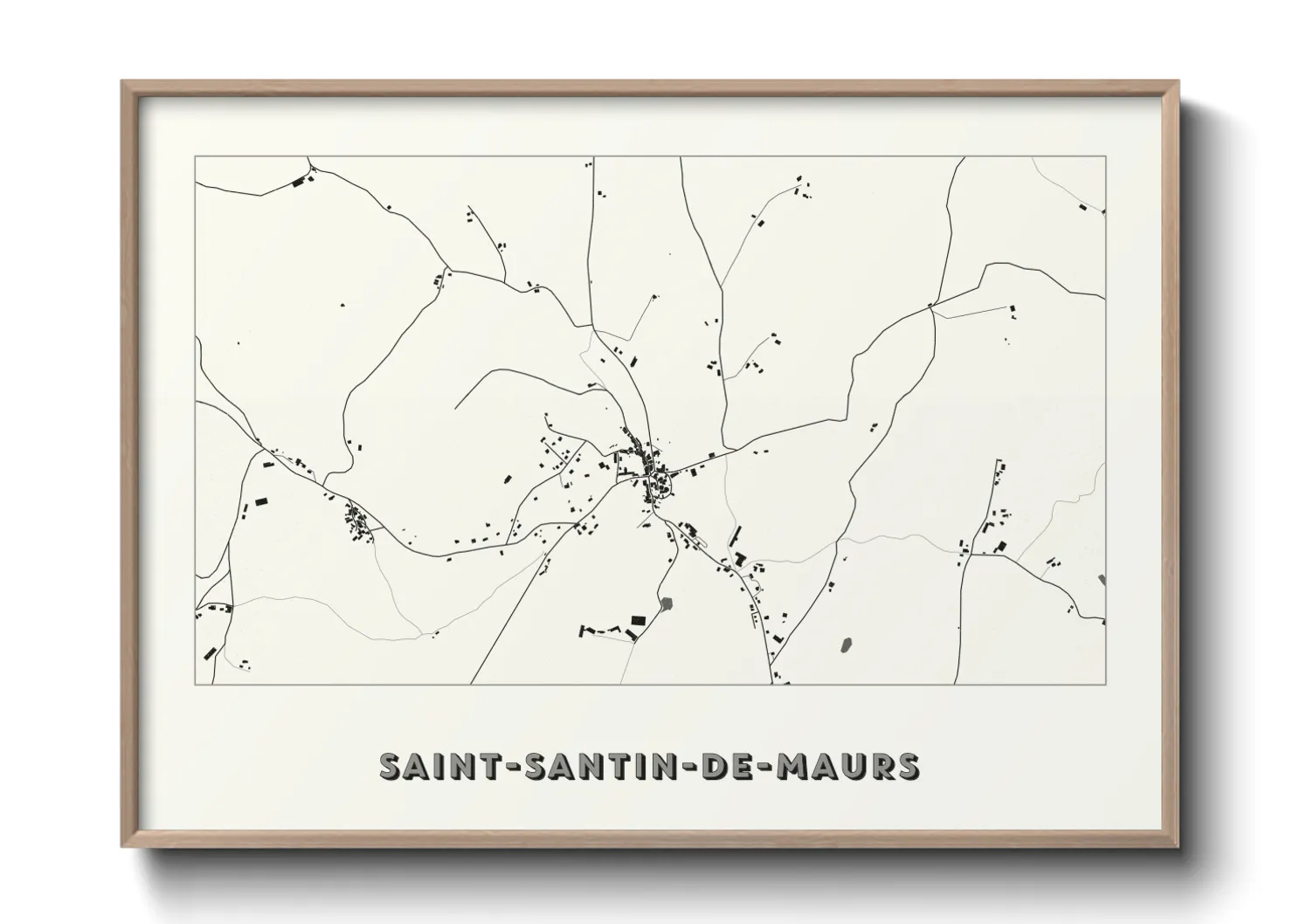 Une affiche de carte sur Saint-Santin-de-Maurs