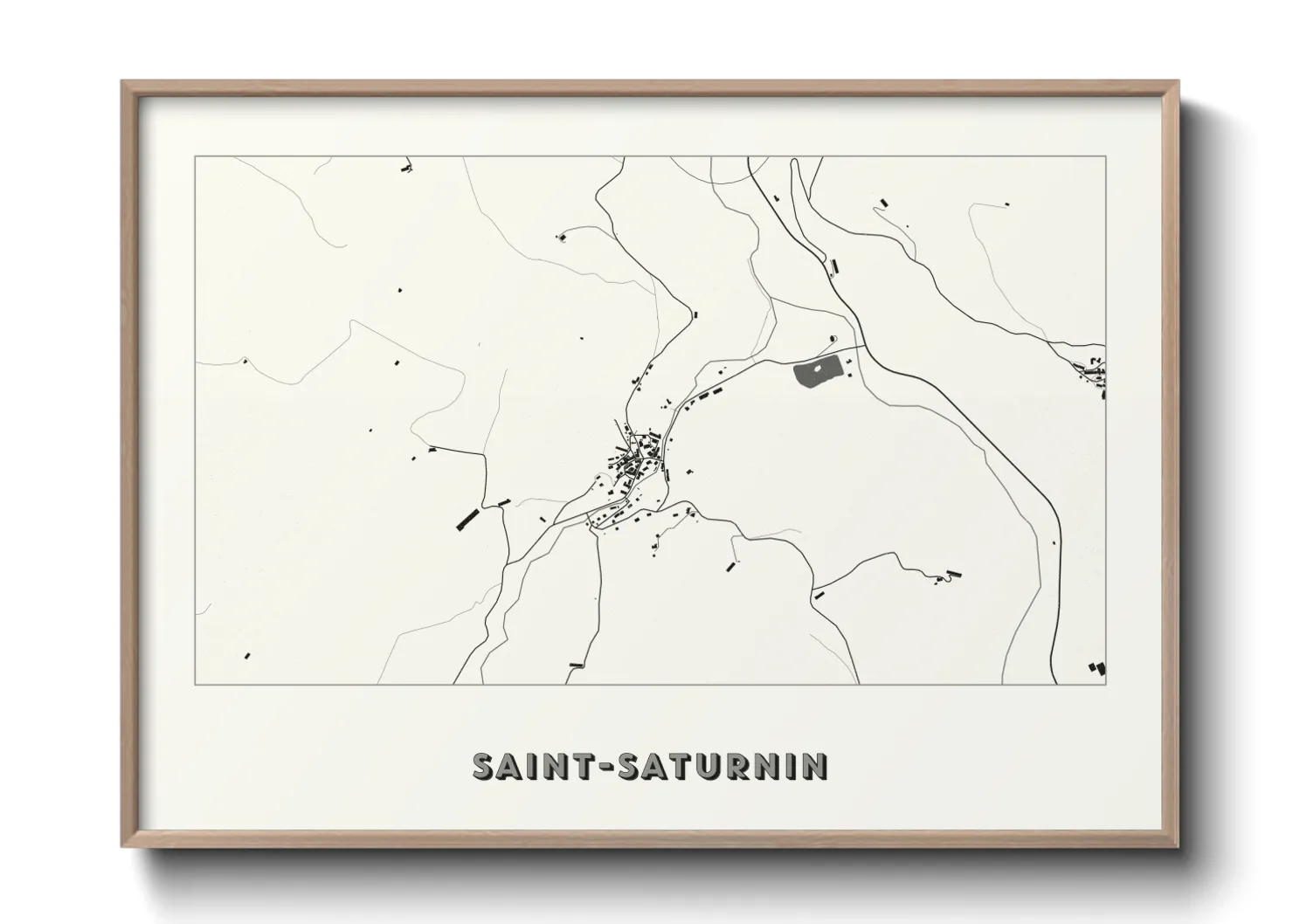 Une affiche de carte sur Saint-Saturnin