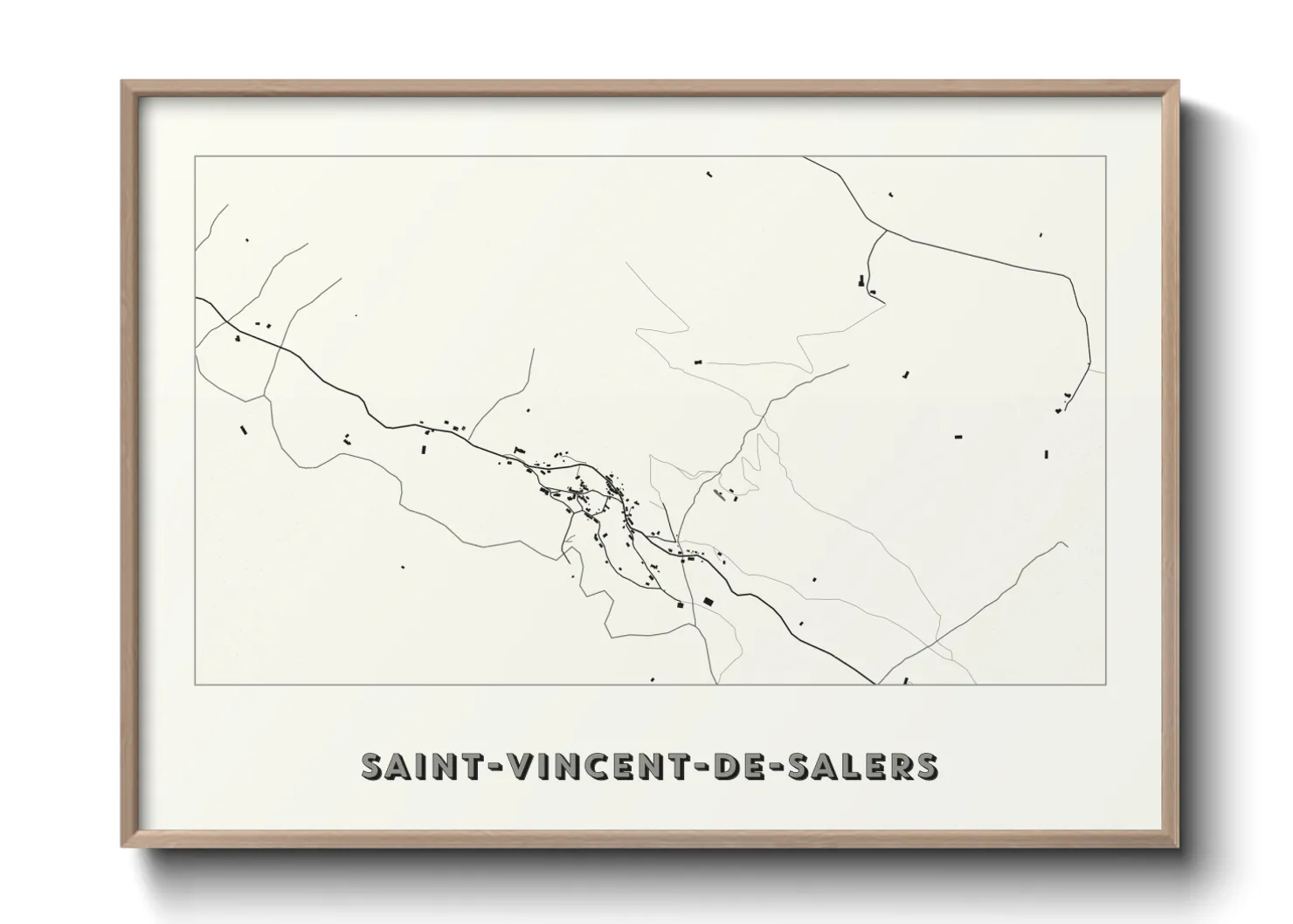 Une affiche de carte sur Saint-Vincent-de-Salers