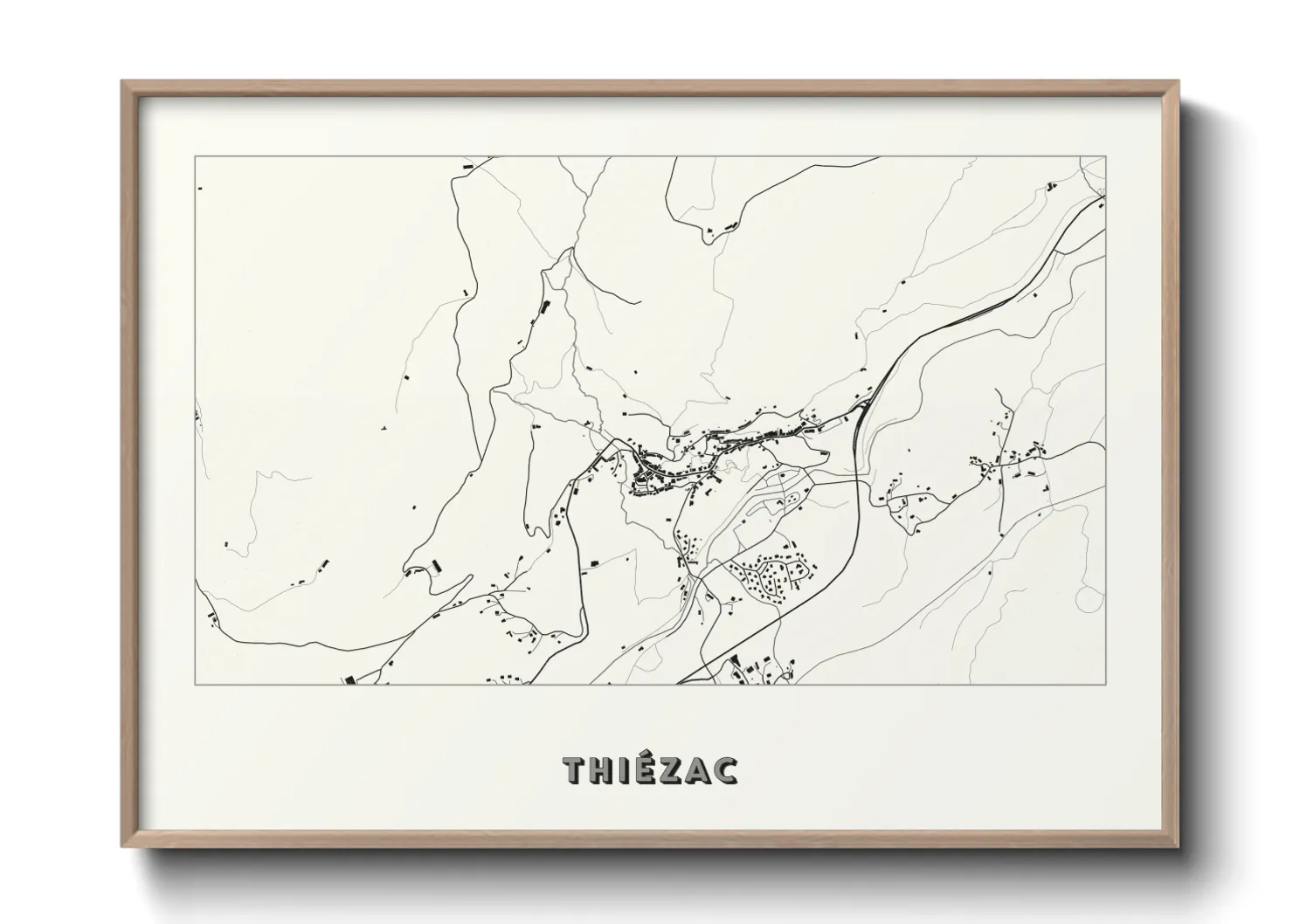 Une affiche de carte sur Thiézac