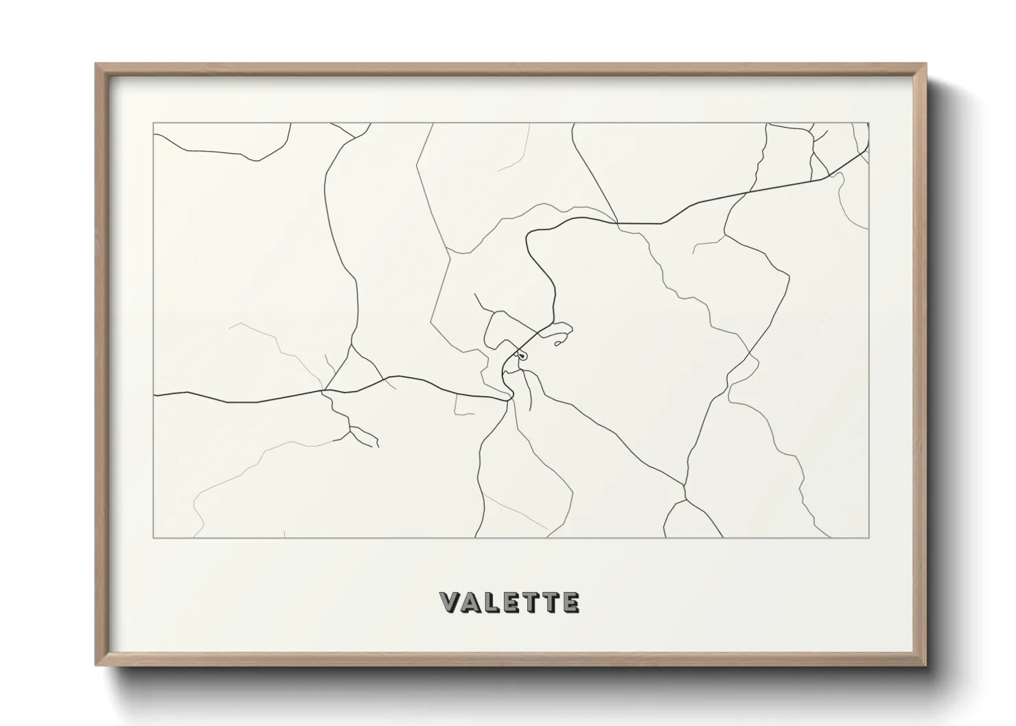 Une affiche de carte sur Valette