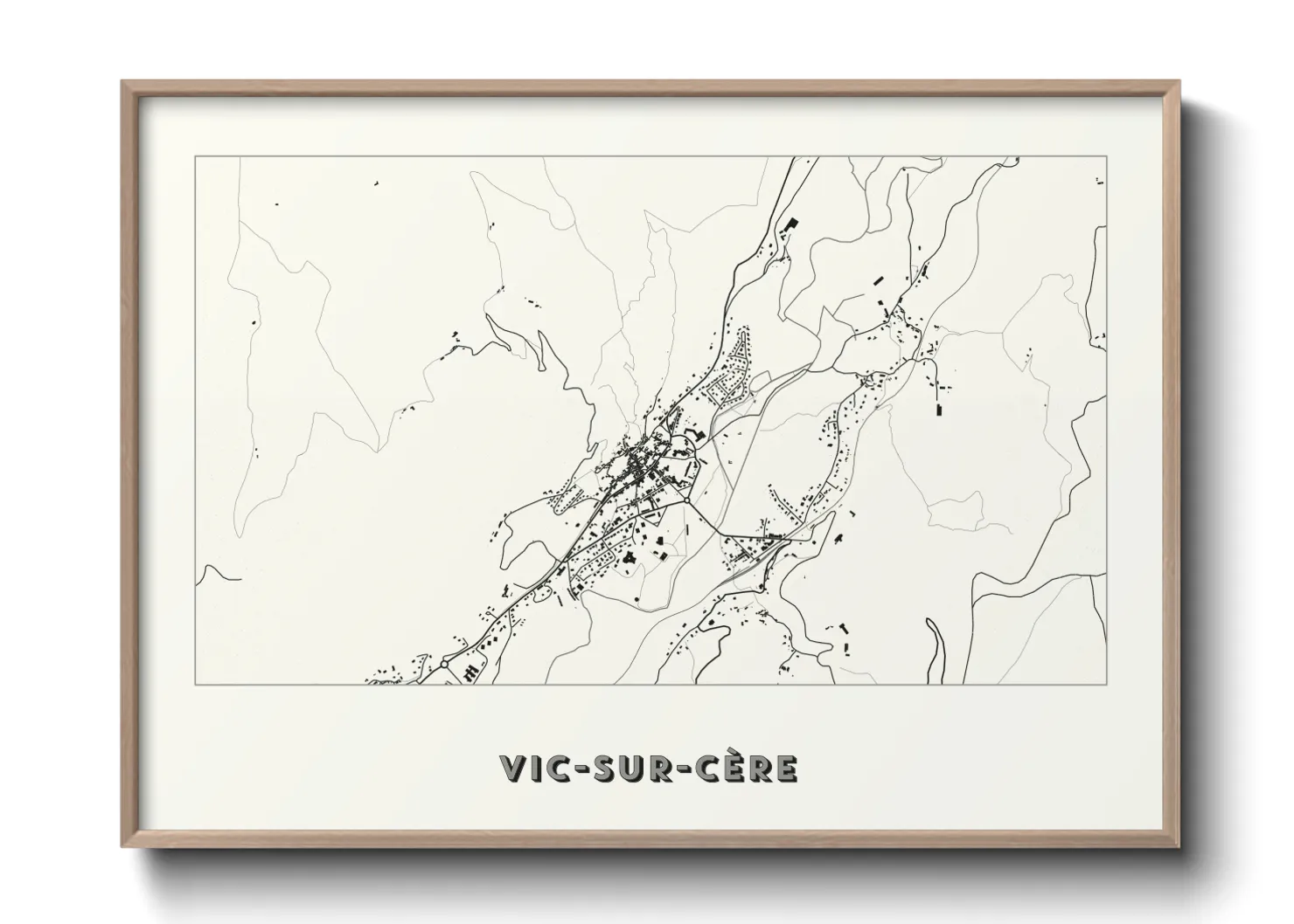 Une affiche de carte sur Vic-sur-Cère