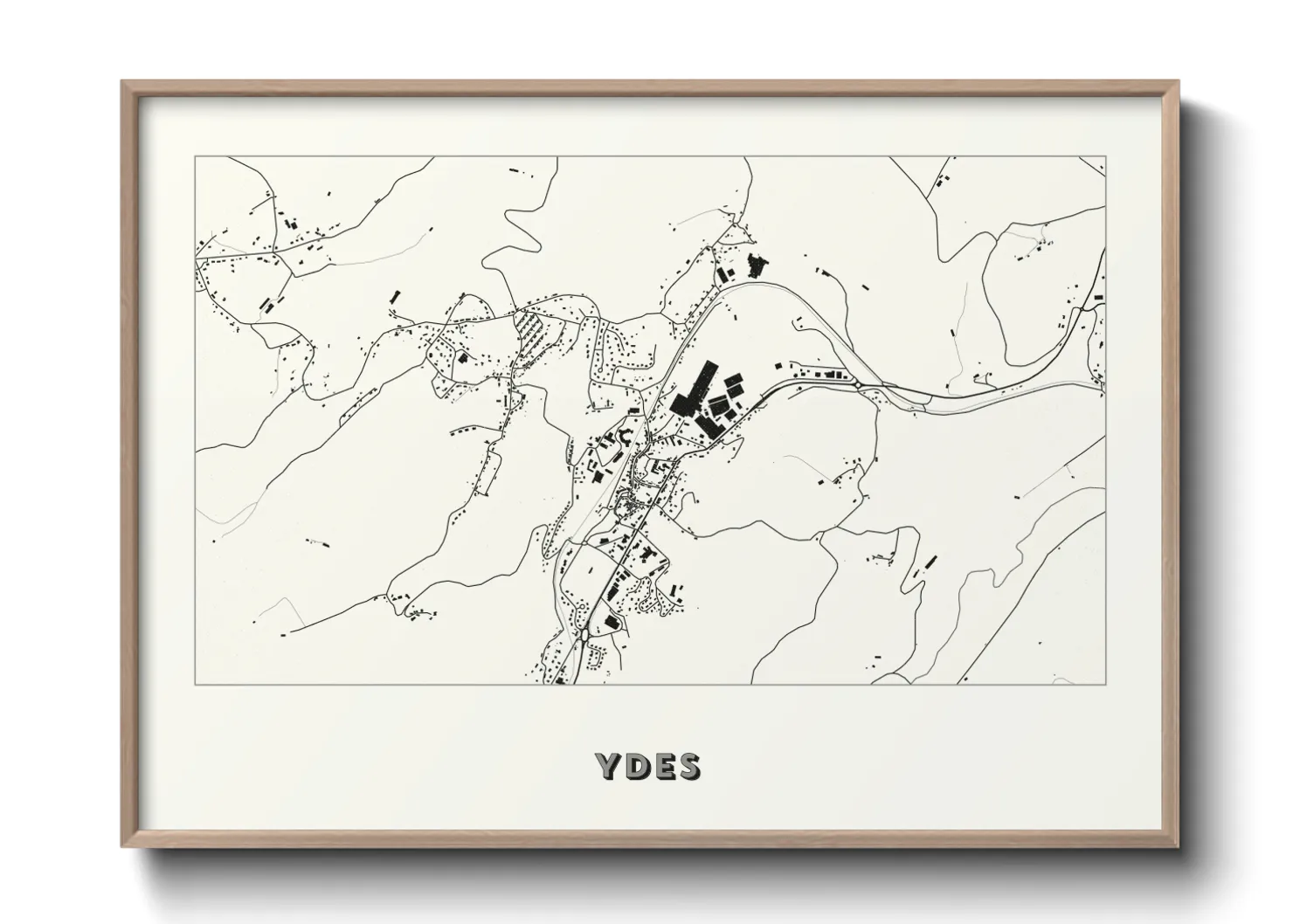 Une affiche de carte sur Ydes