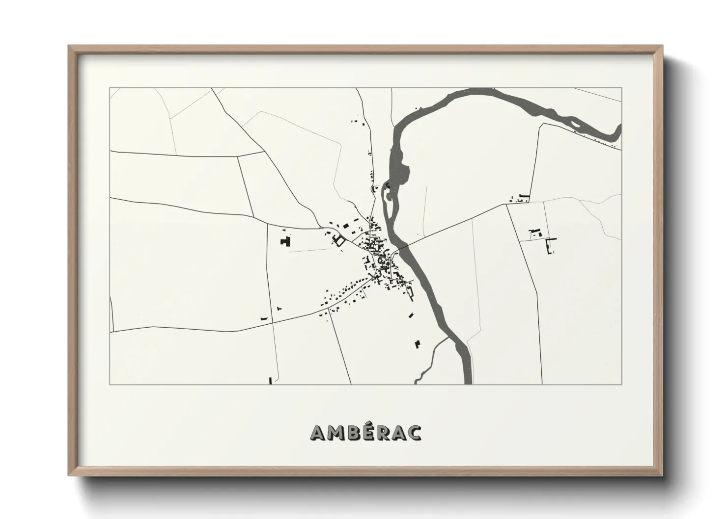Une affiche de carte sur Ambérac