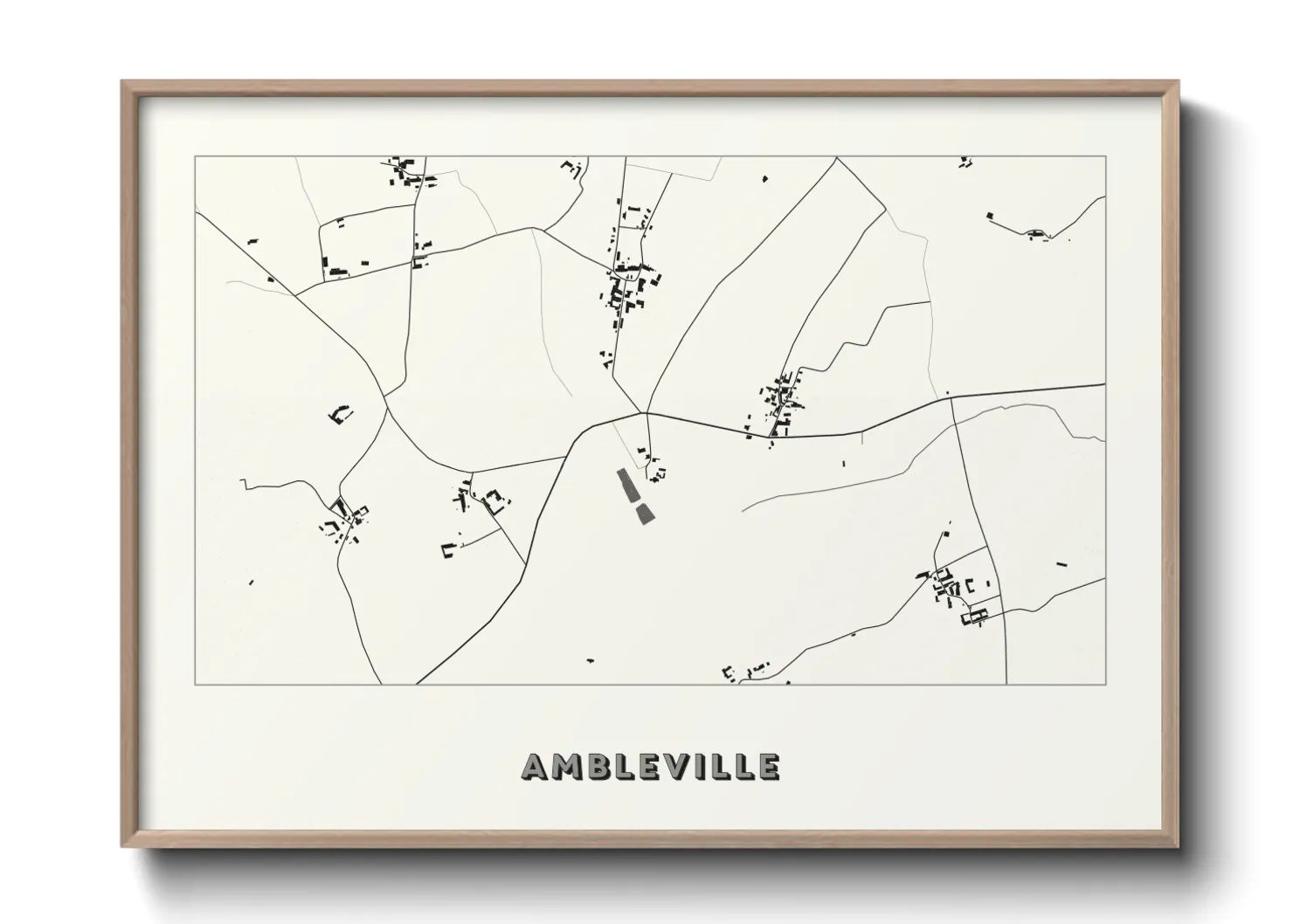 Une affiche de carte sur Ambleville