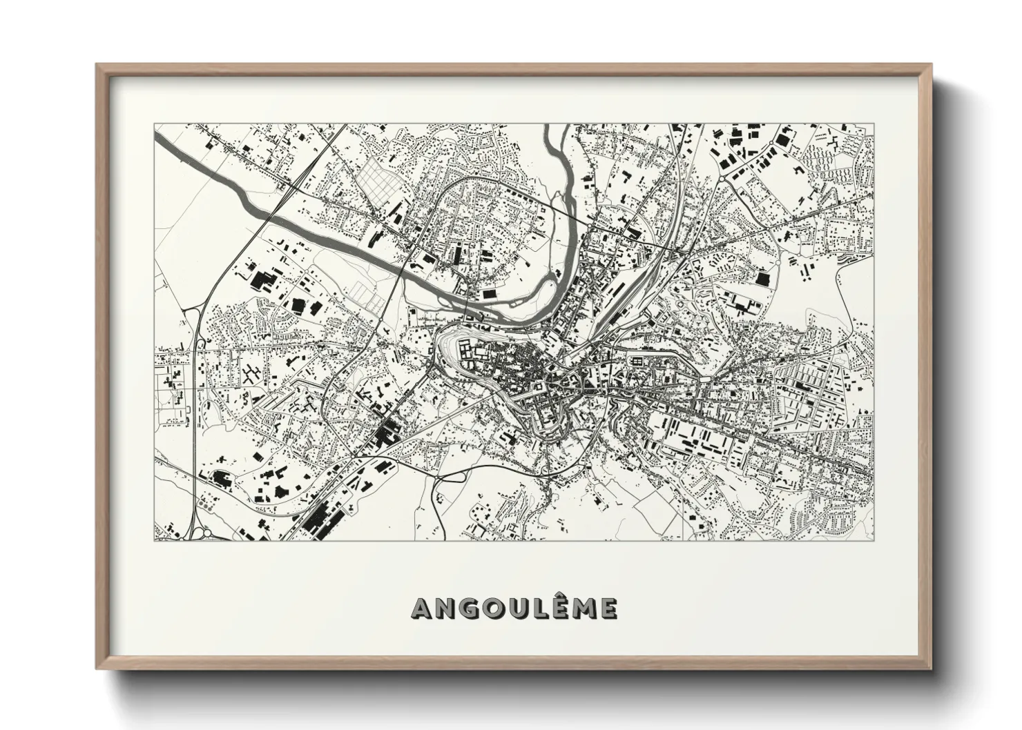 Une affiche de carte sur Angoulême
