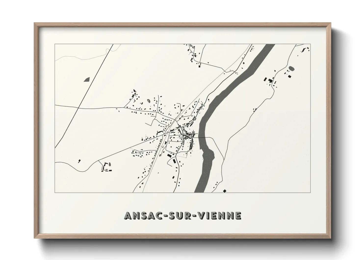 Une affiche de carte sur Ansac-sur-Vienne
