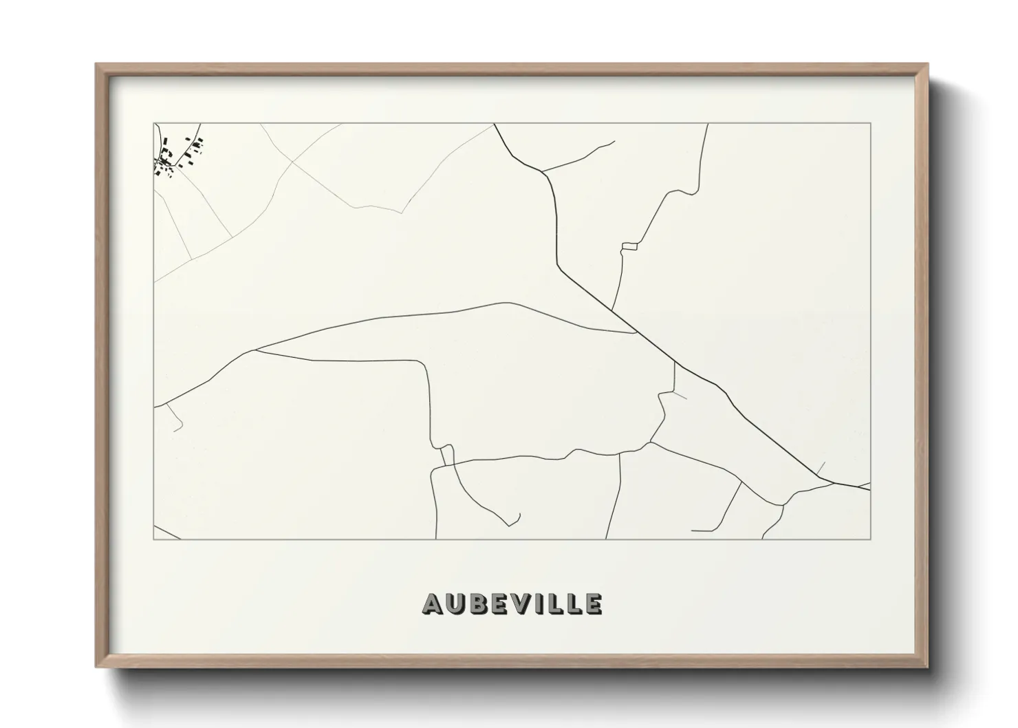 Une affiche de carte sur Aubeville