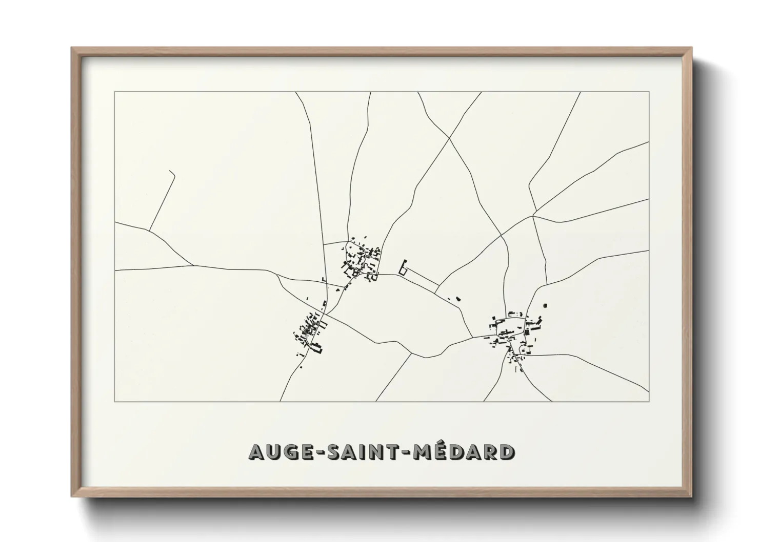 Une affiche de carte sur Auge-Saint-Médard