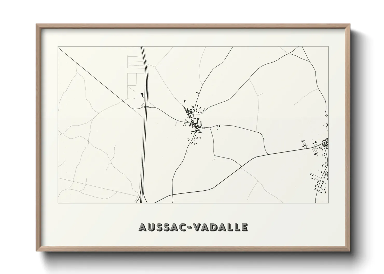 Une affiche de carte sur Aussac-Vadalle