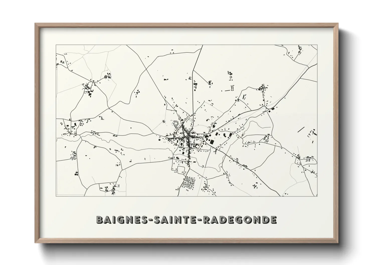 Une affiche de carte sur Baignes-Sainte-Radegonde
