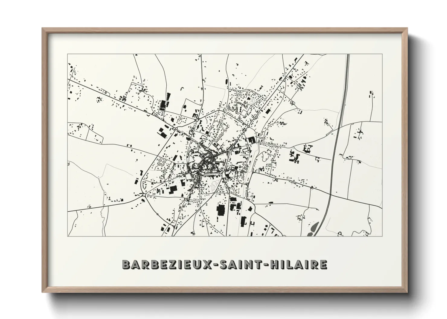 Une affiche de carte sur Barbezieux-Saint-Hilaire