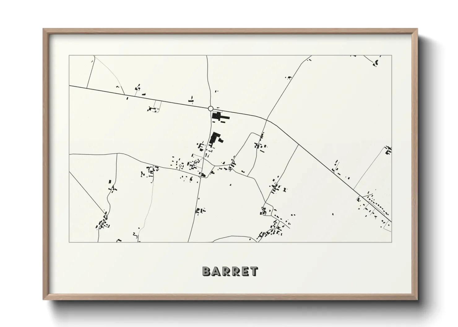 Une affiche de carte sur Barret