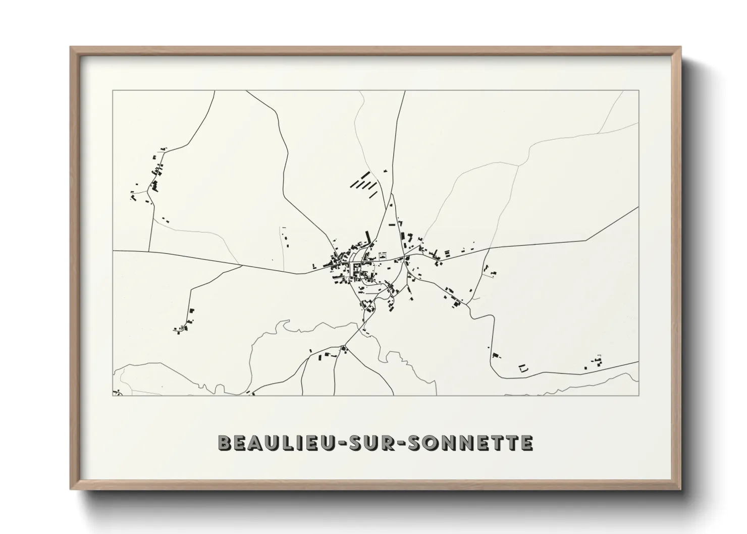 Une affiche de carte sur Beaulieu-sur-Sonnette