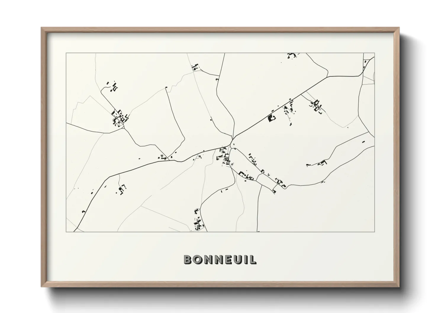 Une affiche de carte sur Bonneuil