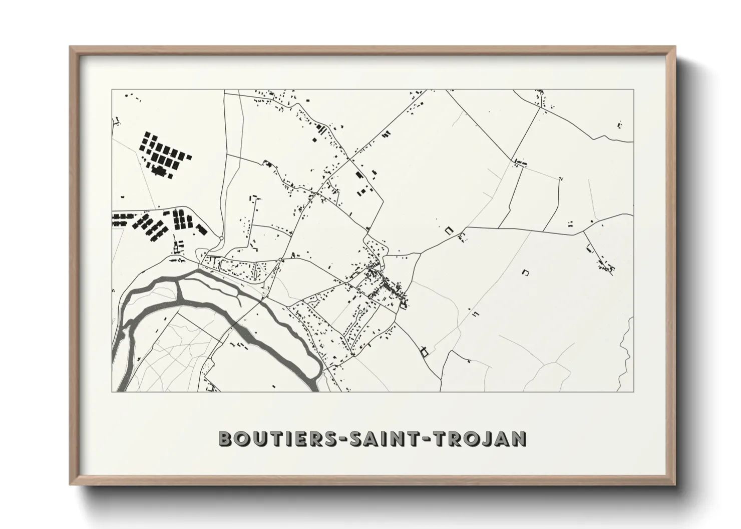 Une affiche de carte sur Boutiers-Saint-Trojan