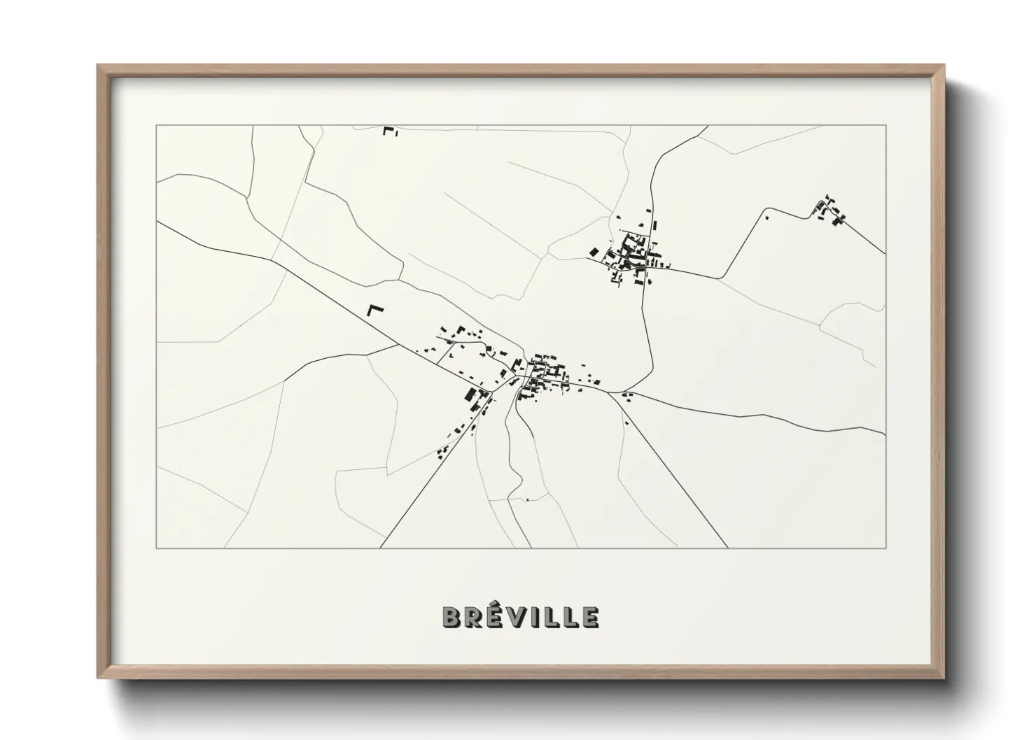 Une affiche de carte sur Bréville