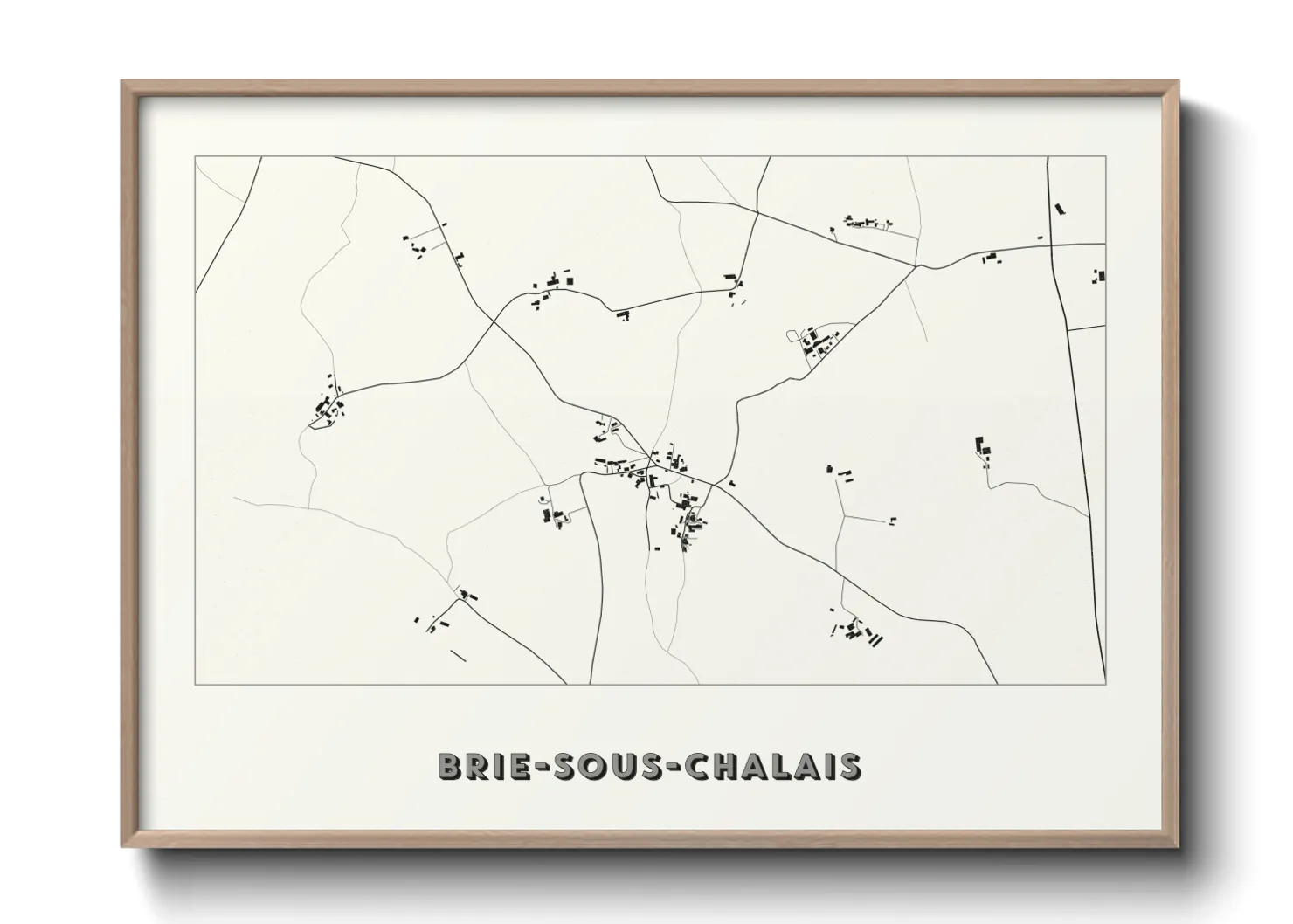 Une affiche de carte sur Brie-sous-Chalais