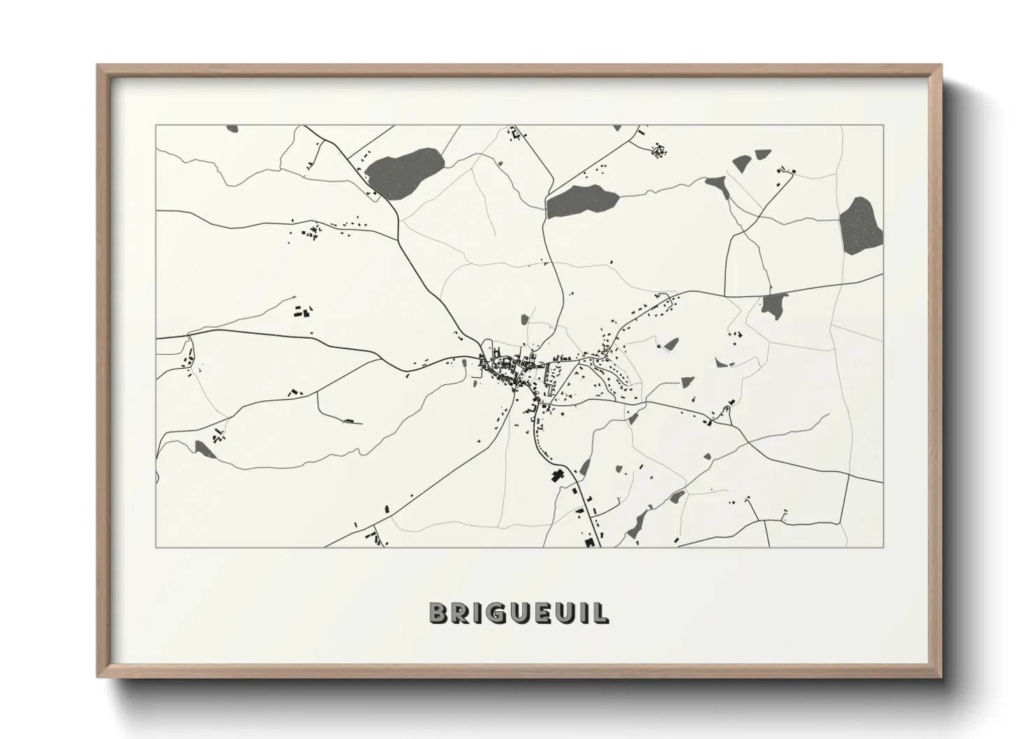 Une affiche de carte sur Brigueuil