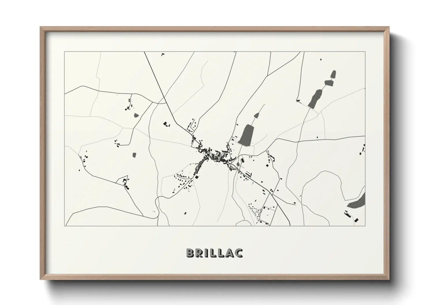 Une affiche de carte sur Brillac