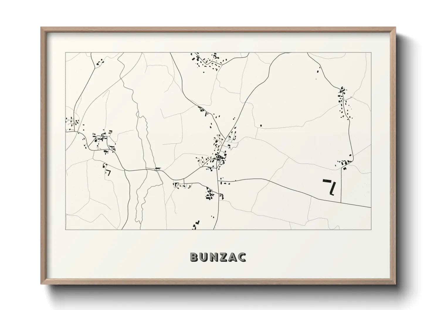 Une affiche de carte sur Bunzac