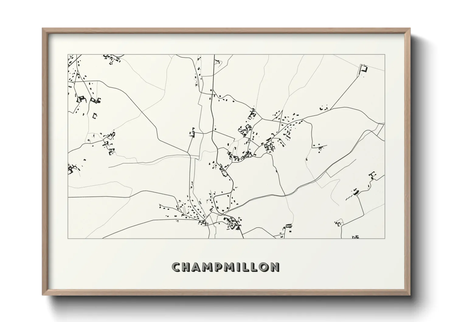 Une affiche de carte sur Champmillon