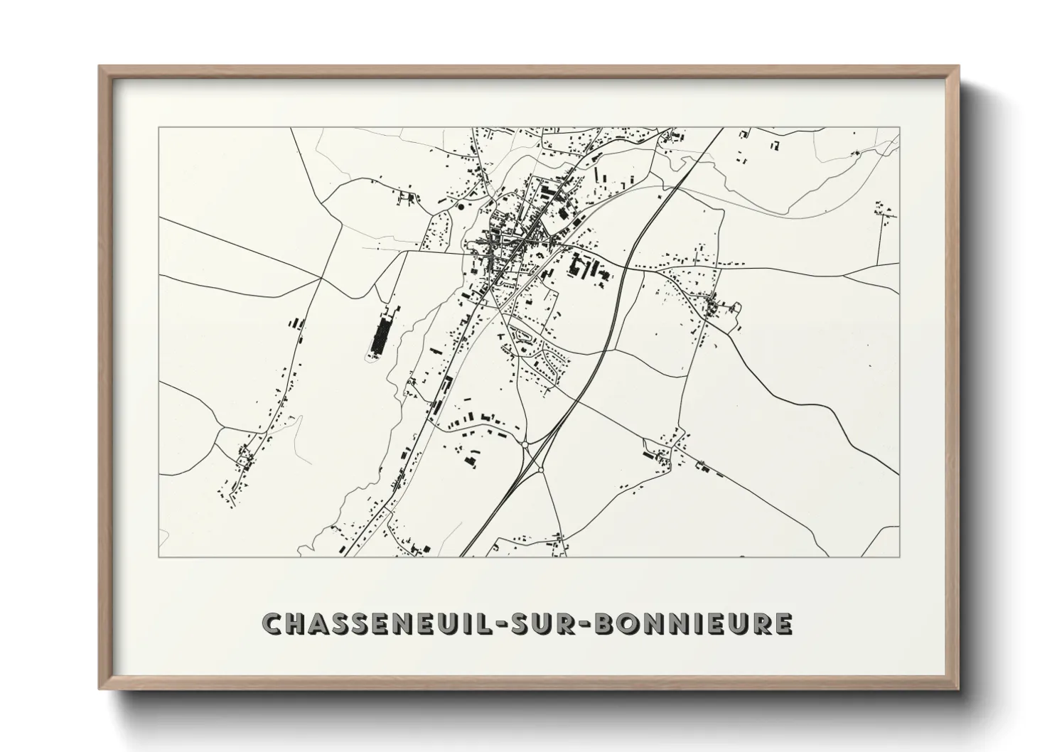 Une affiche de carte sur Chasseneuil-sur-Bonnieure