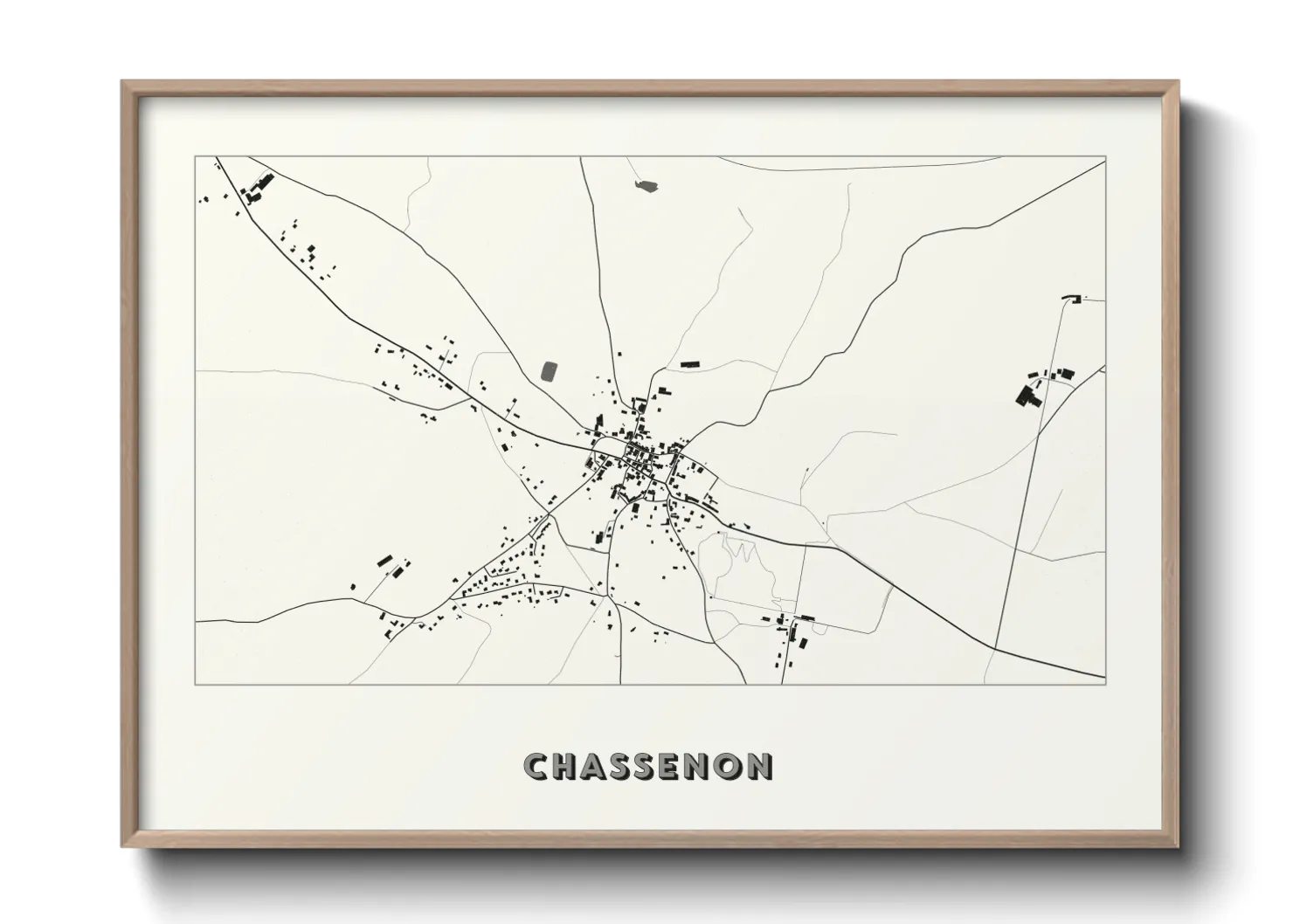 Une affiche de carte sur Chassenon