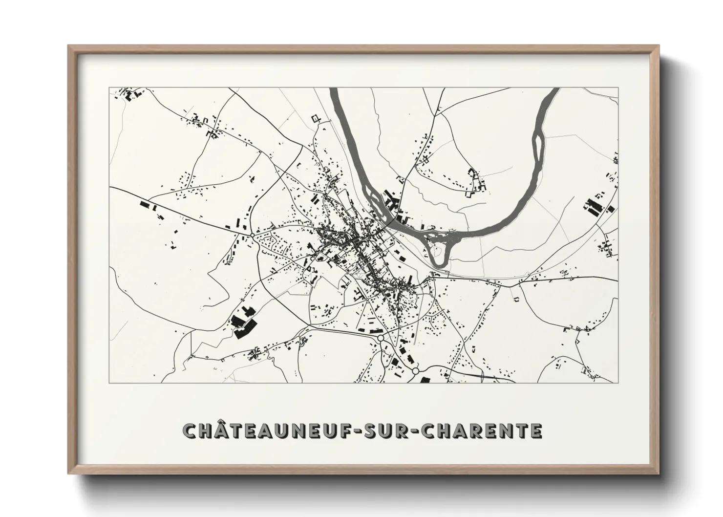 Une affiche de carte sur Châteauneuf-sur-Charente