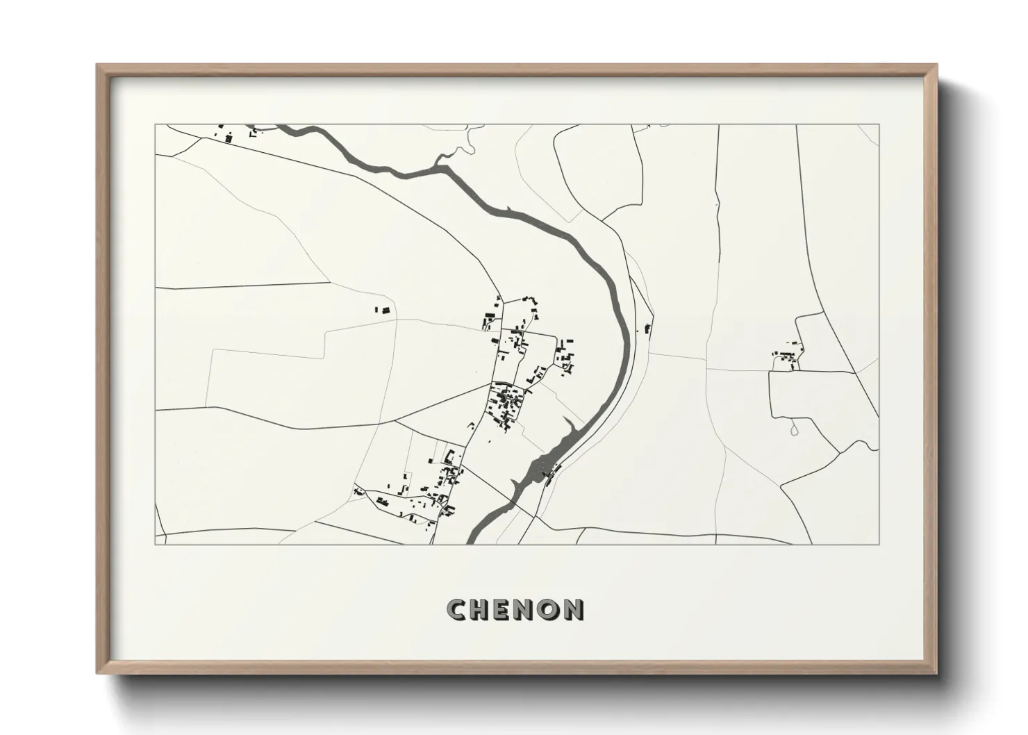 Une affiche de carte sur Chenon