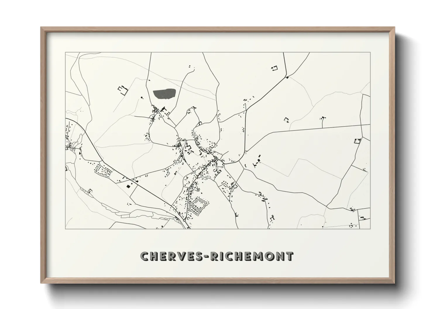 Une affiche de carte sur Cherves-Richemont