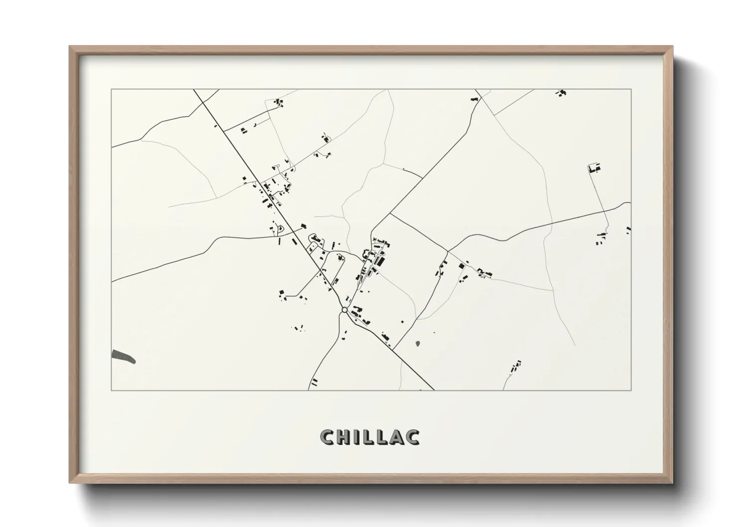 Une affiche de carte sur Chillac
