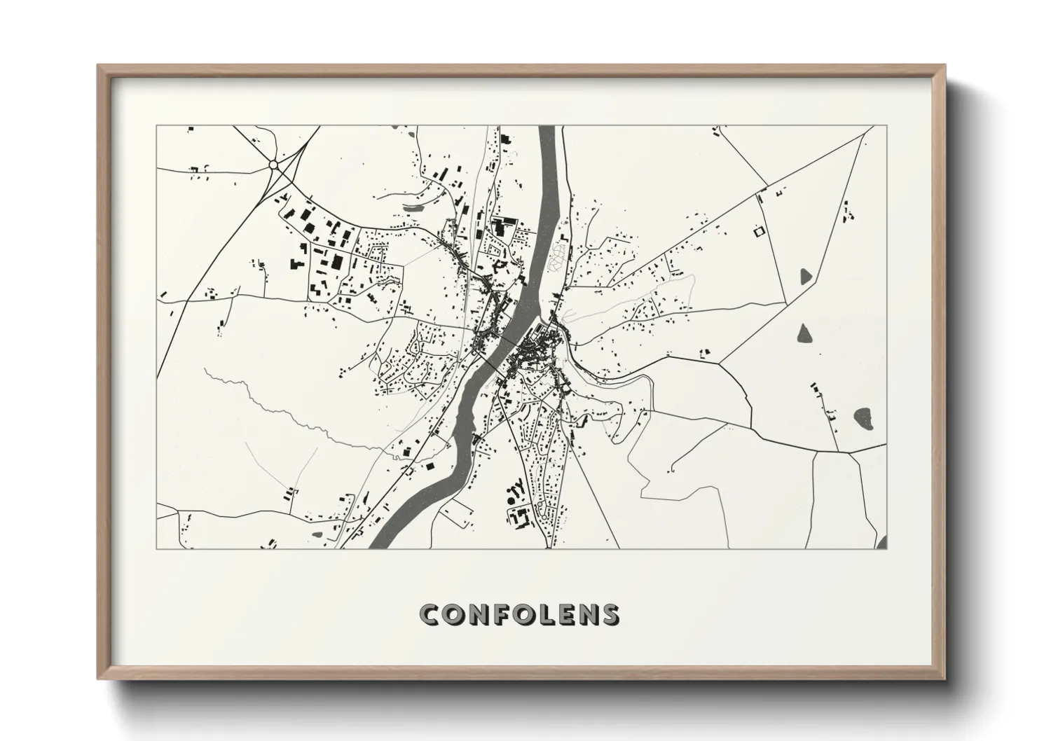 Une affiche de carte sur Confolens