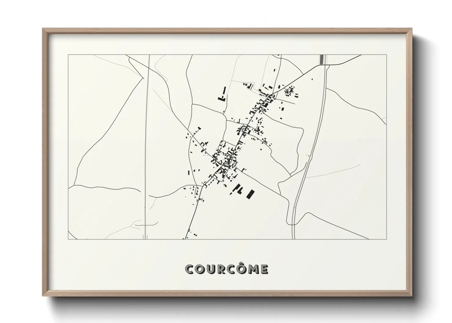 Une affiche de carte sur Courcôme