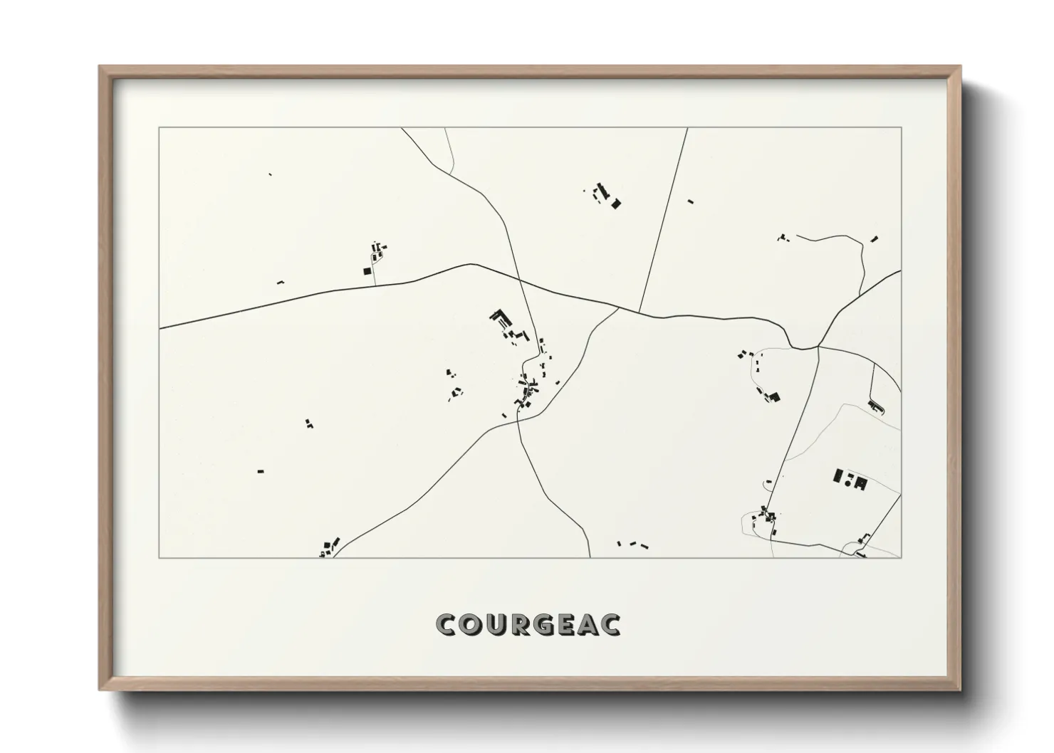 Une affiche de carte sur Courgeac