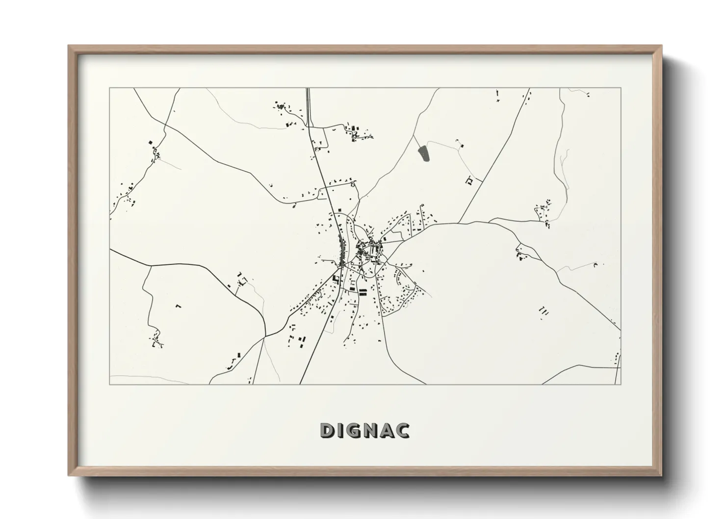 Une affiche de carte sur Dignac