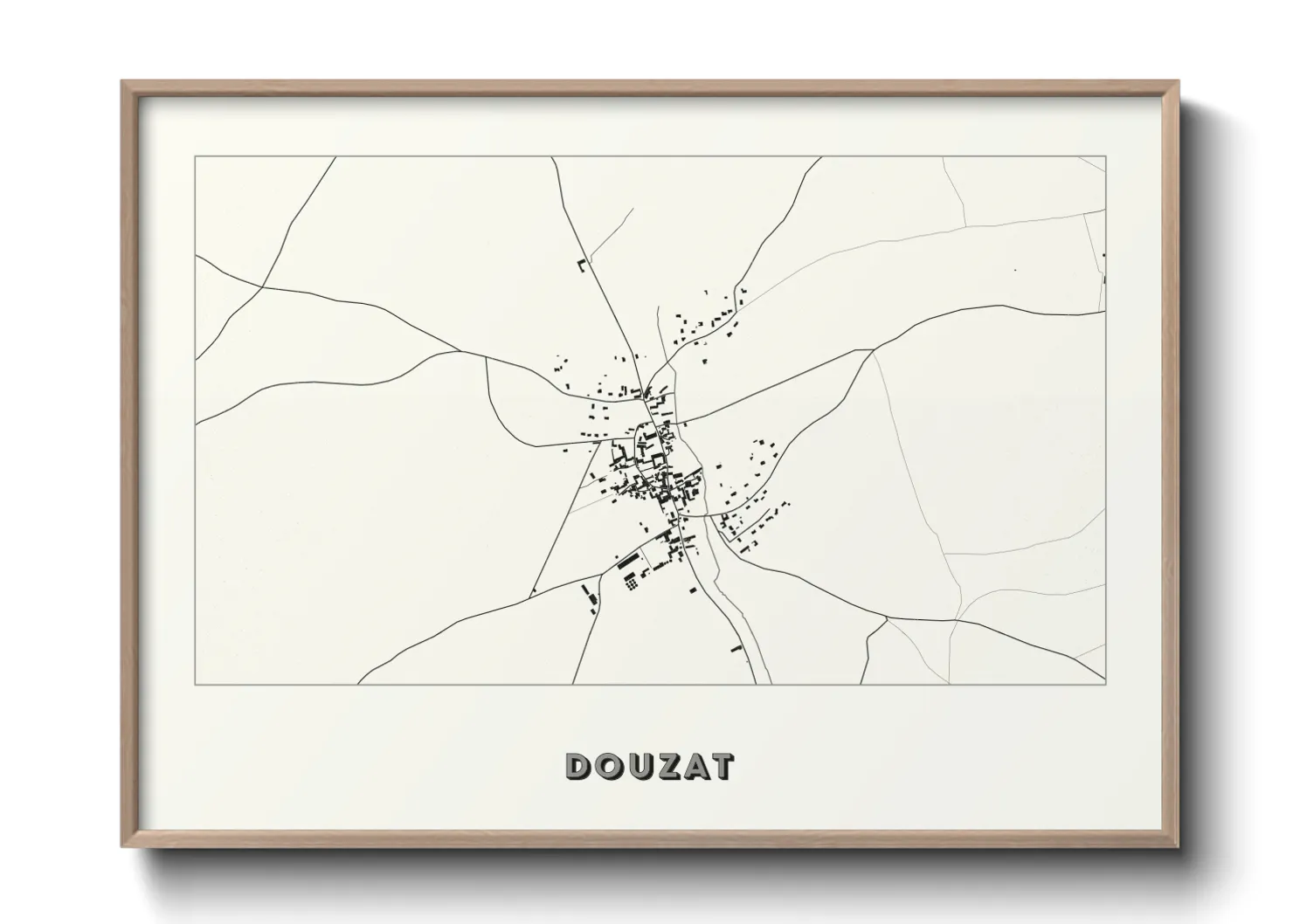 Une affiche de carte sur Douzat