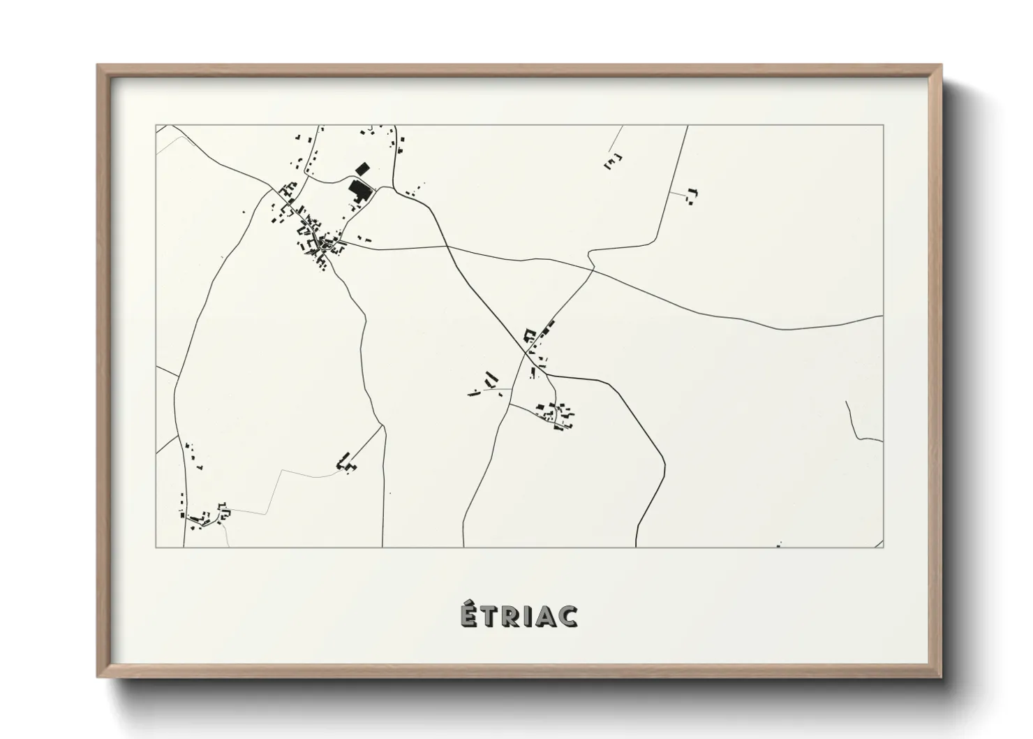 Une affiche de carte sur Étriac