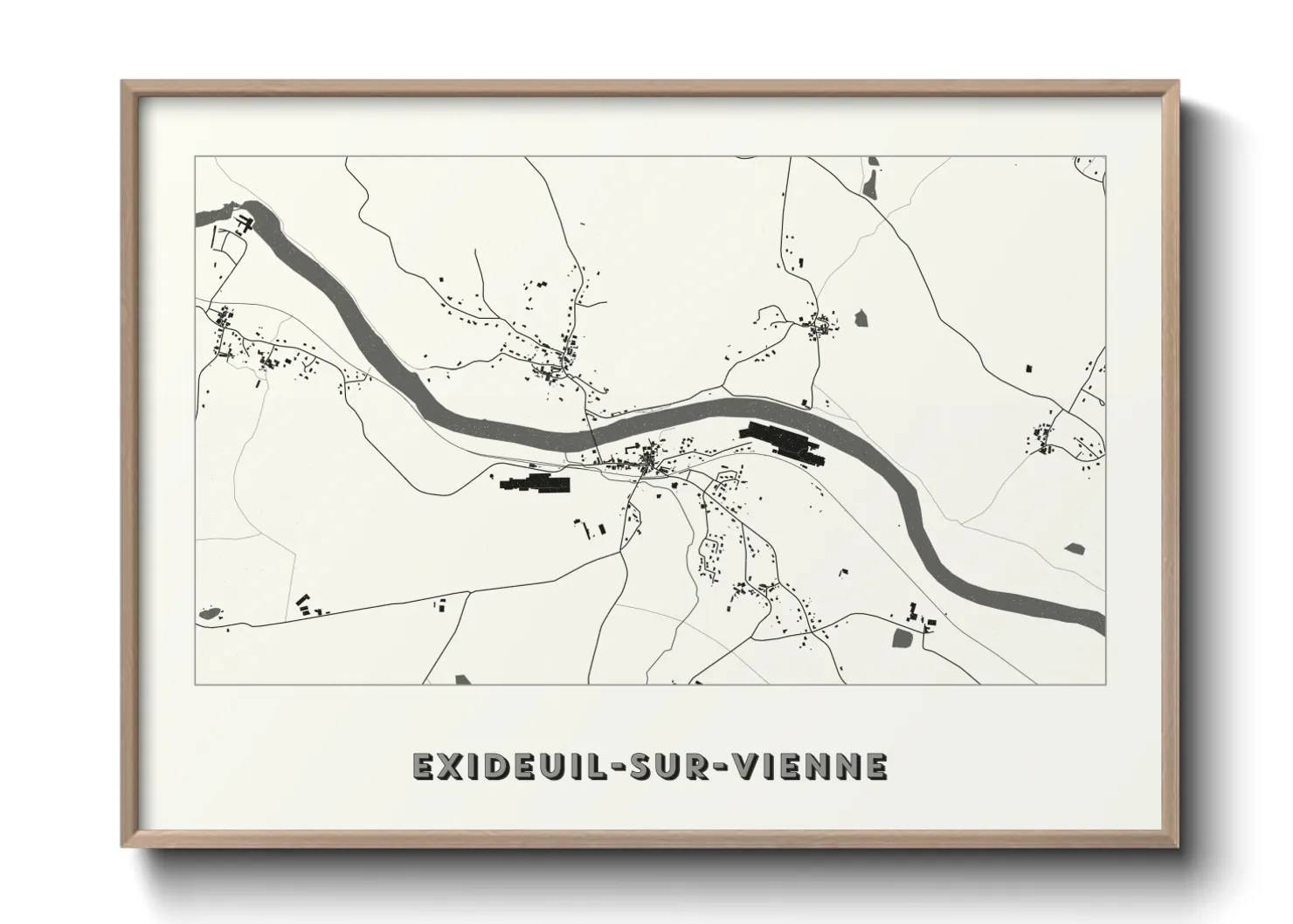 Une affiche de carte sur Exideuil-sur-Vienne
