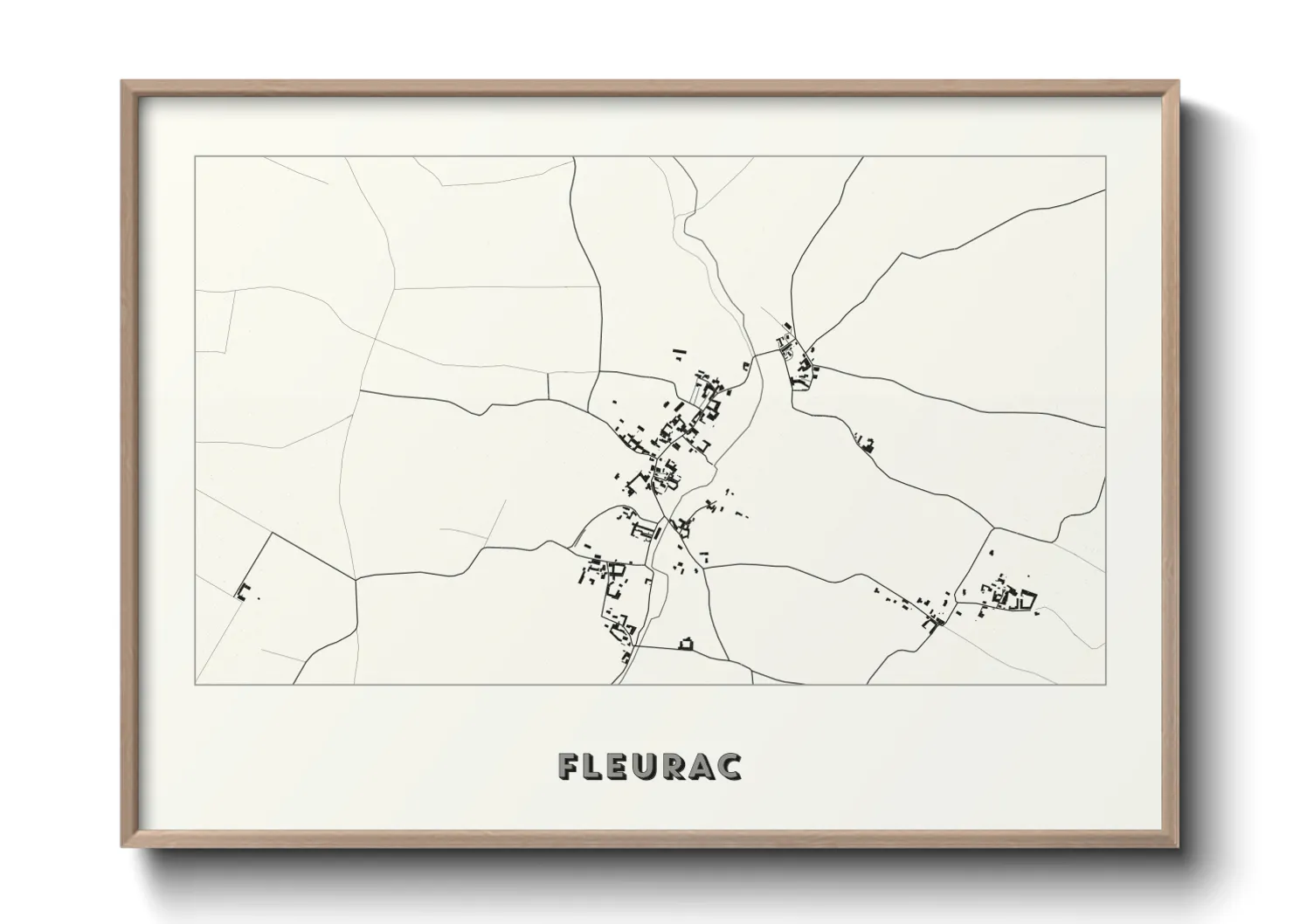 Une affiche de carte sur Fleurac
