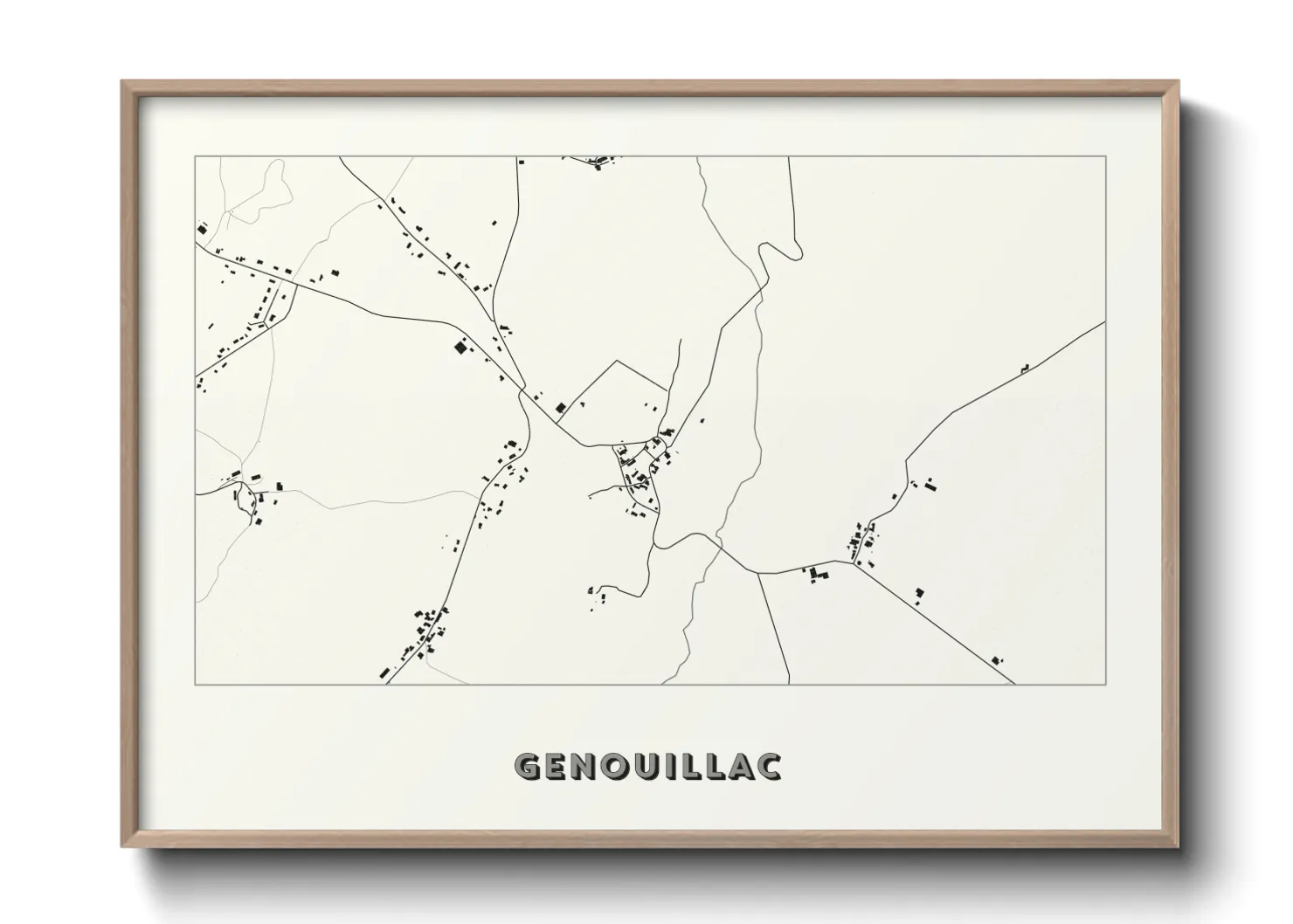 Une affiche de carte sur Genouillac