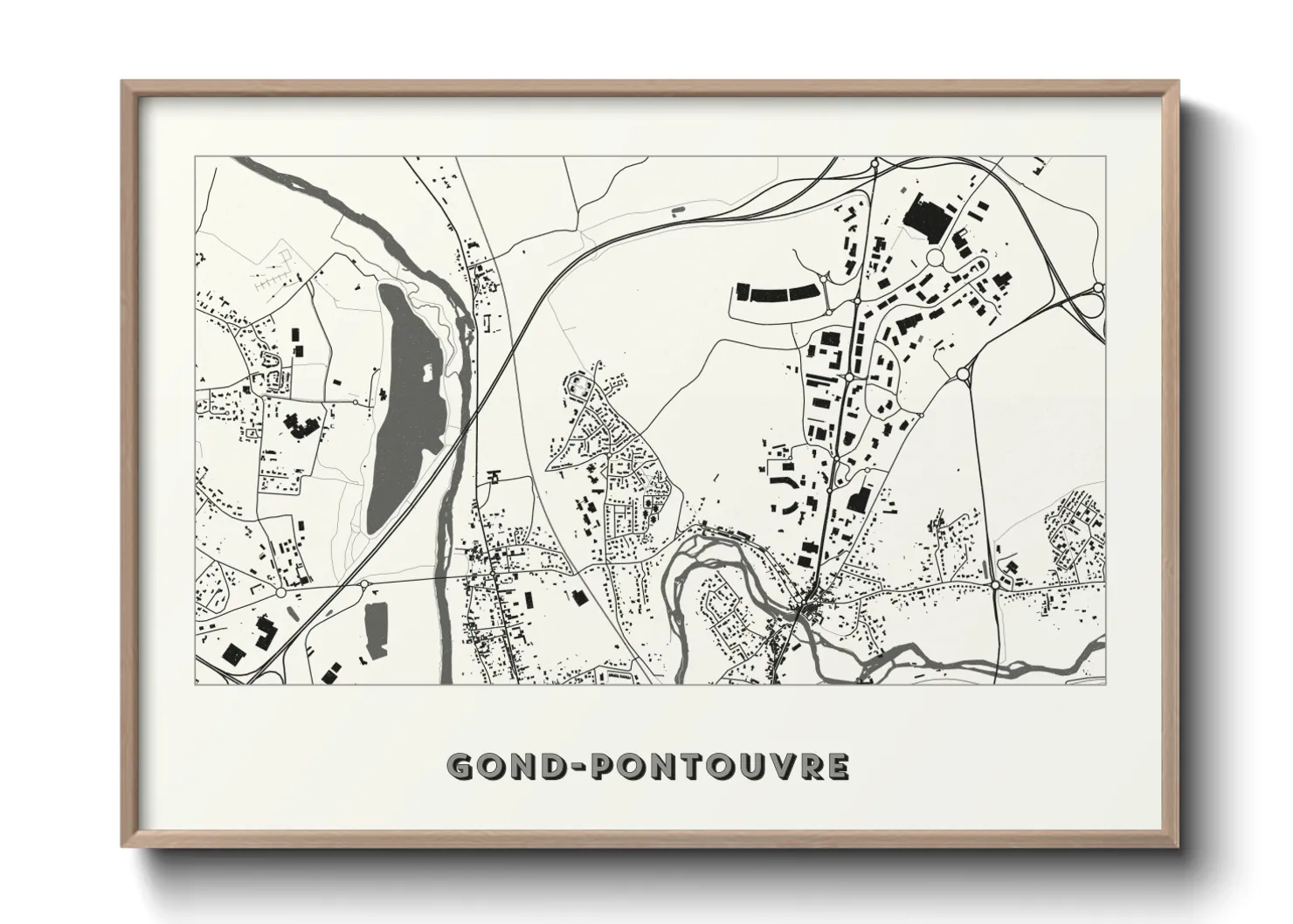 Une affiche de carte sur Gond-Pontouvre