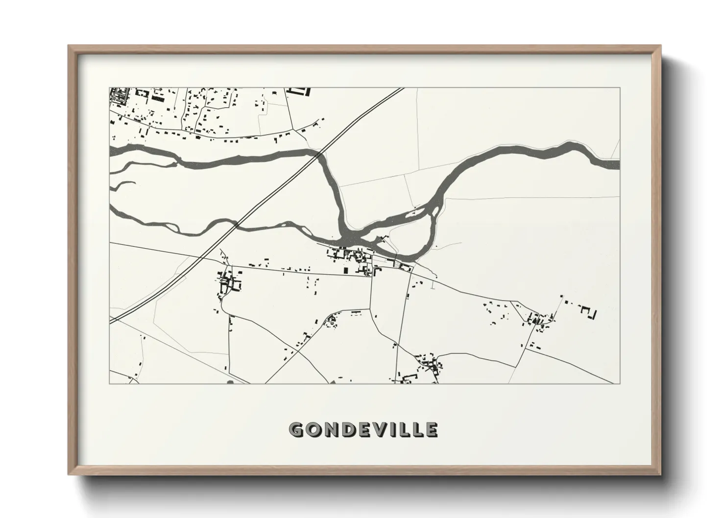 Une affiche de carte sur Gondeville