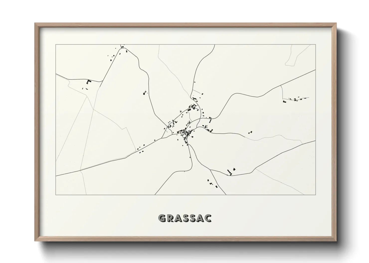 Une affiche de carte sur Grassac