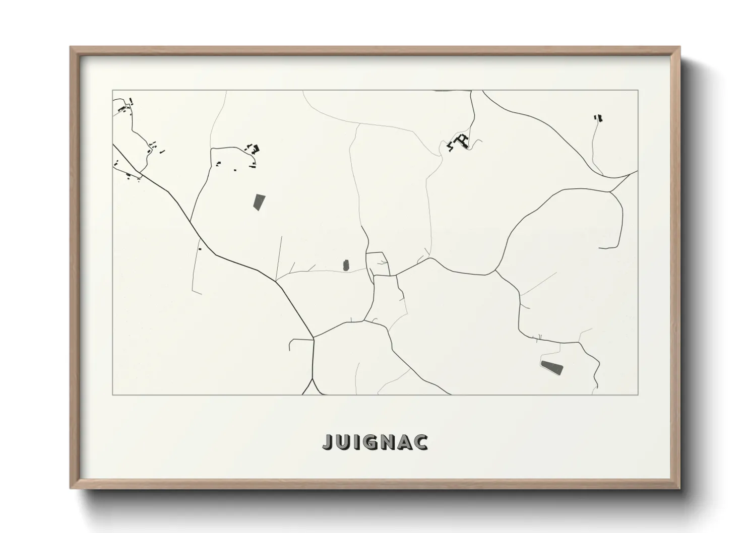 Une affiche de carte sur Juignac