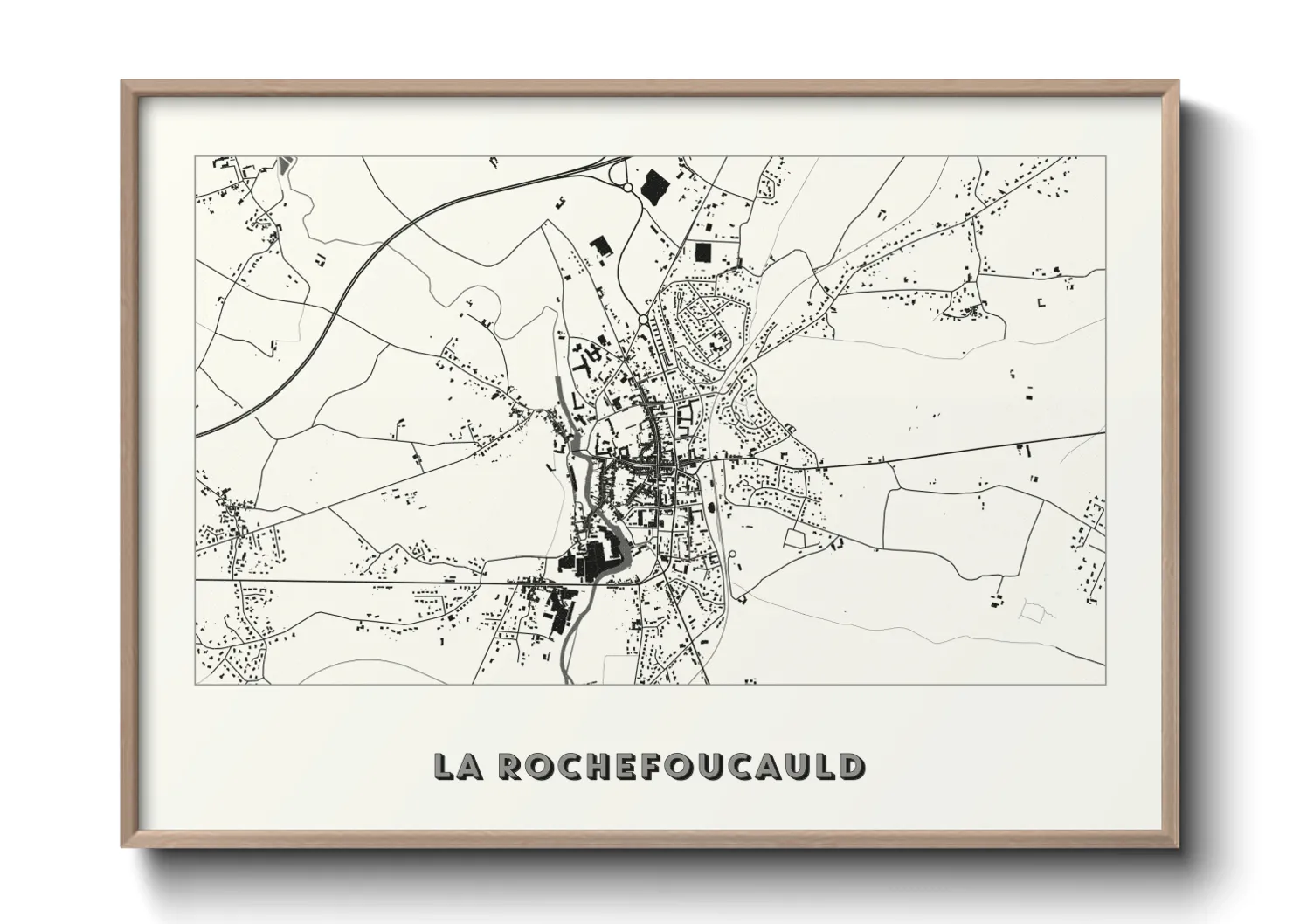 Une affiche de carte sur La Rochefoucauld