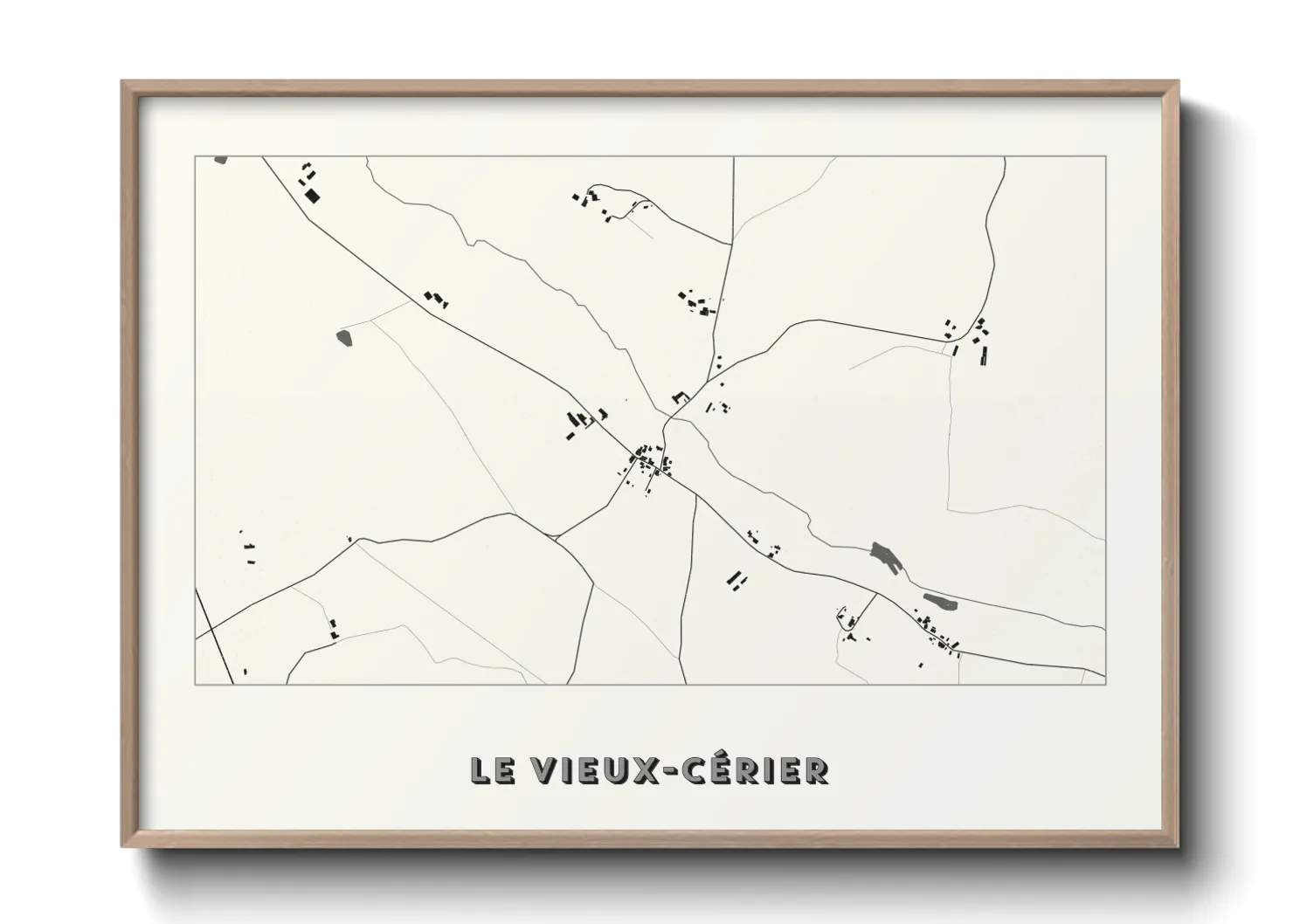 Une affiche de carte sur Le Vieux-Cérier