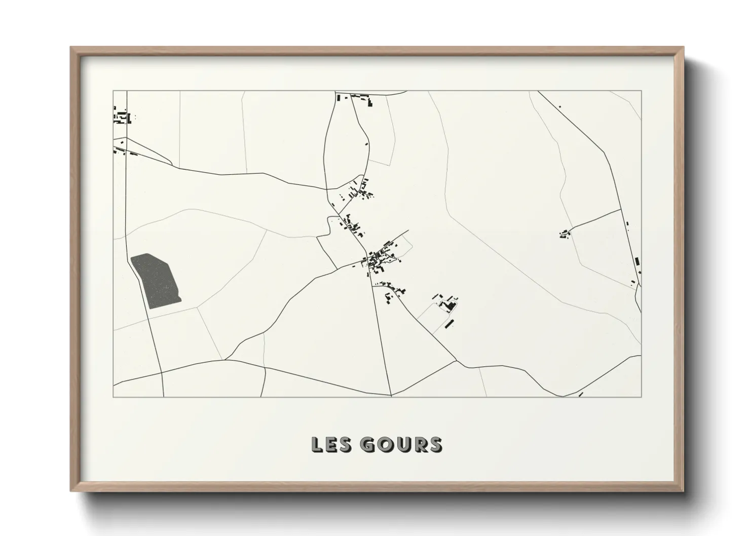 Une affiche de carte sur Les Gours