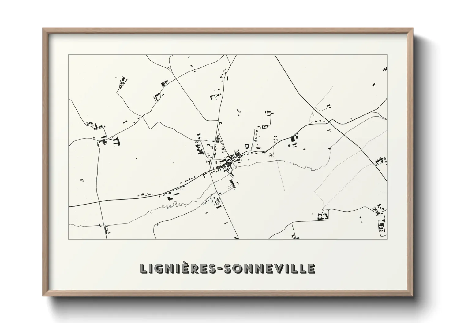 Une affiche de carte sur Lignières-Sonneville