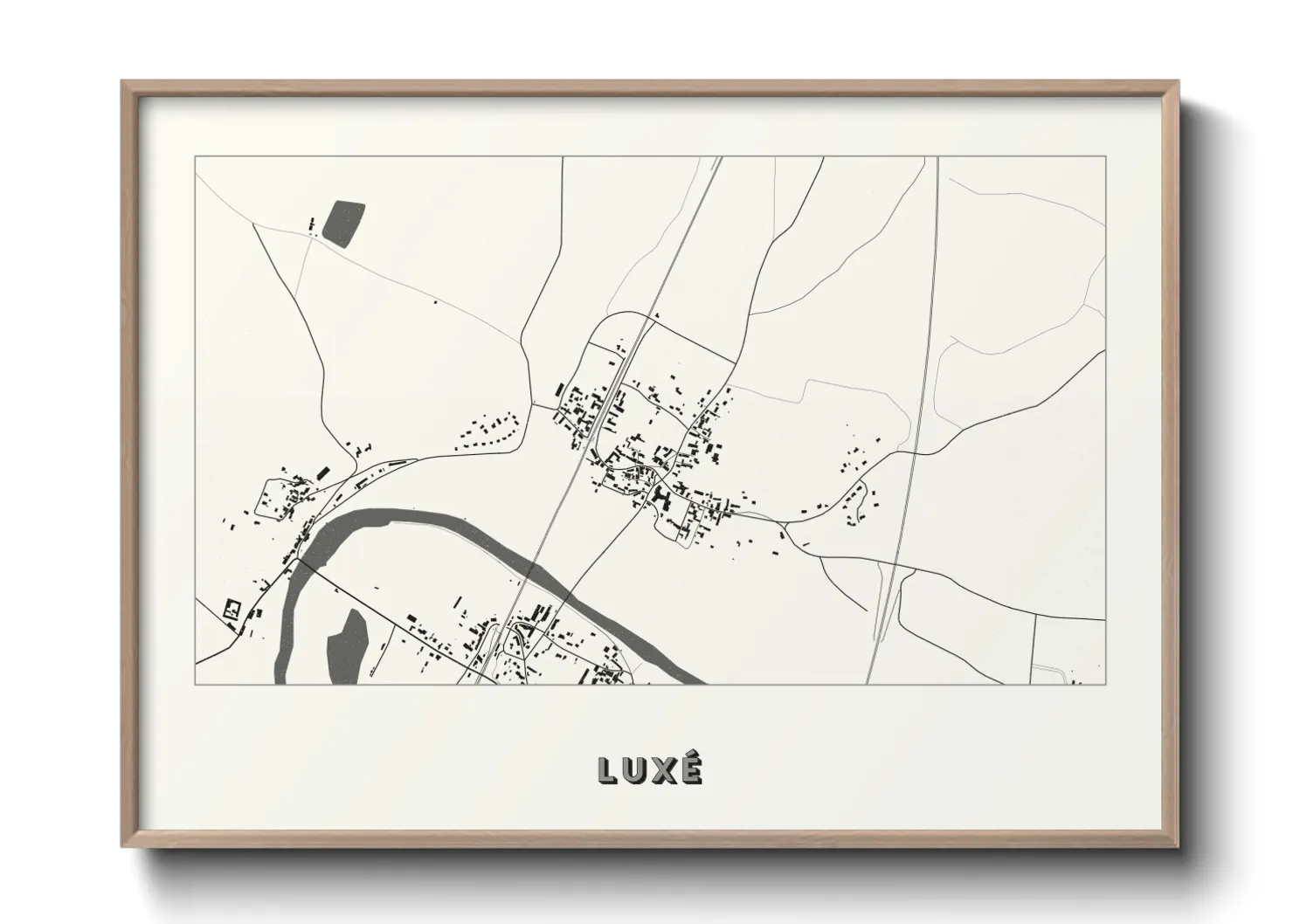 Une affiche de carte sur Luxé